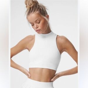 ALO Goddess Rib Cropped Dynamite Bra Tank NWT / M